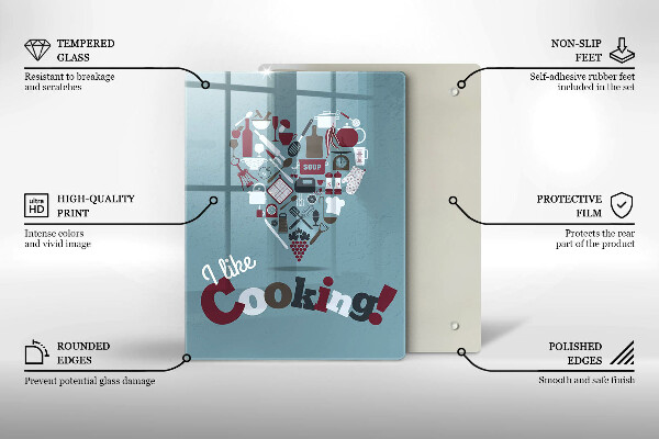 Tocător sticlă I like cooking