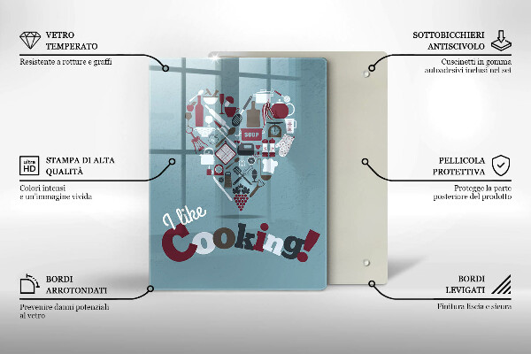 Tocător sticlă I like cooking