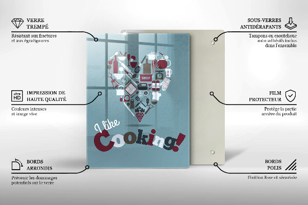 Tocător sticlă I like cooking