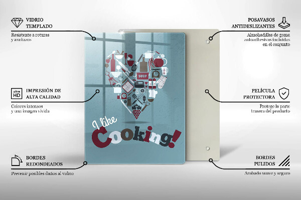 Tocător sticlă I like cooking