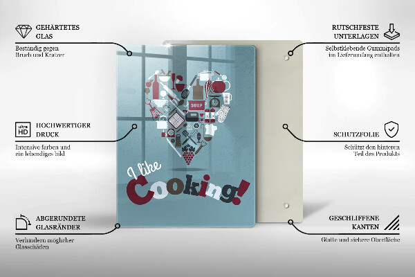 Tocător sticlă I like cooking