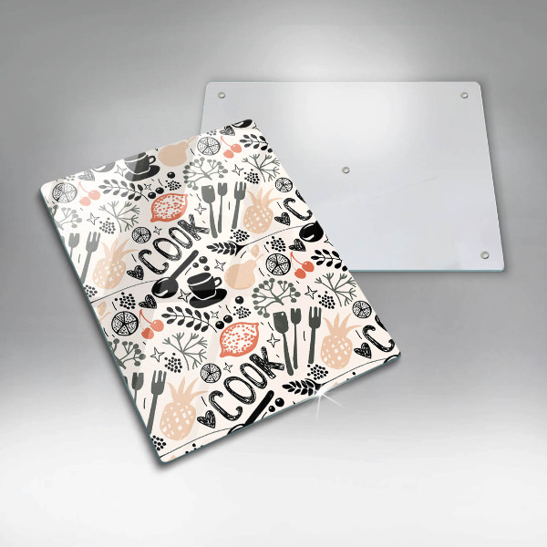 Tocător sticlă Motiv de bucătărie din desene animate