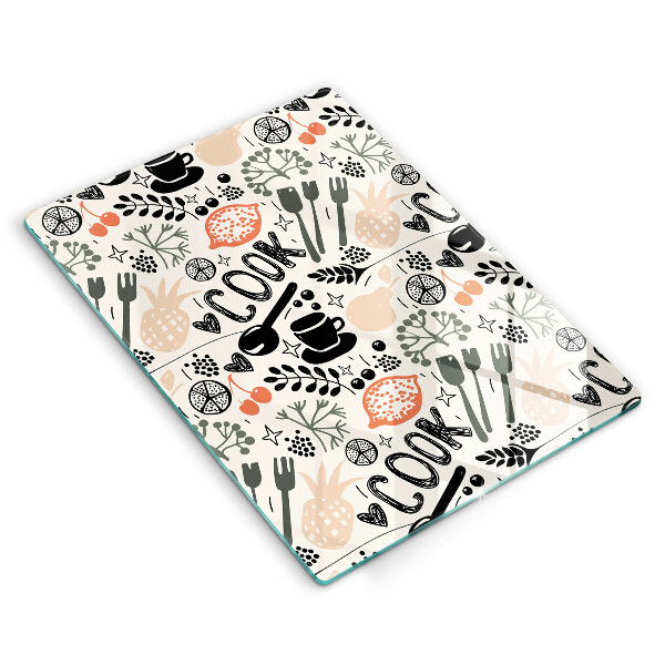 Tocător sticlă Motiv de bucătărie din desene animate