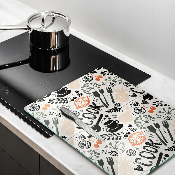 Tocător sticlă Motiv de bucătărie din desene animate