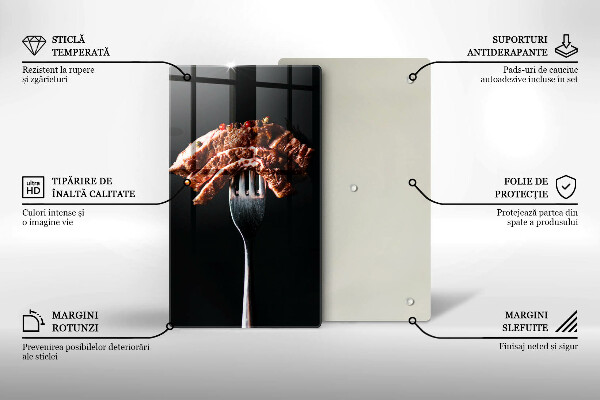 Tocător sticlă Carne la furculiță