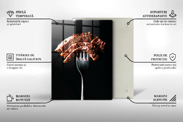 Tocător sticlă Carne la furculiță