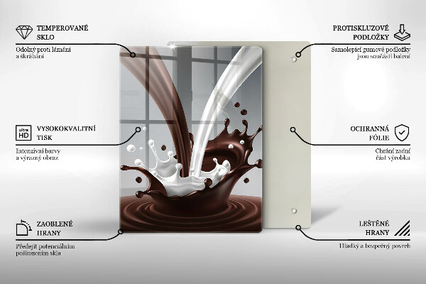 Tocător sticlă Lapte și ciocolată
