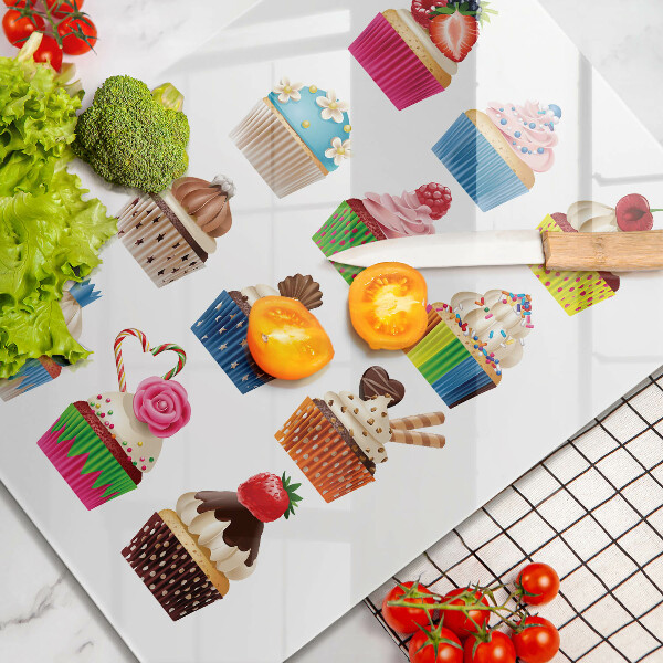 Tocător sticlă Ilustrație de cupcake