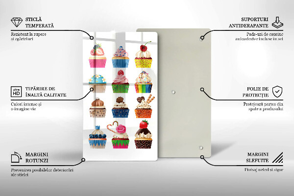 Tocător sticlă Ilustrație de cupcake