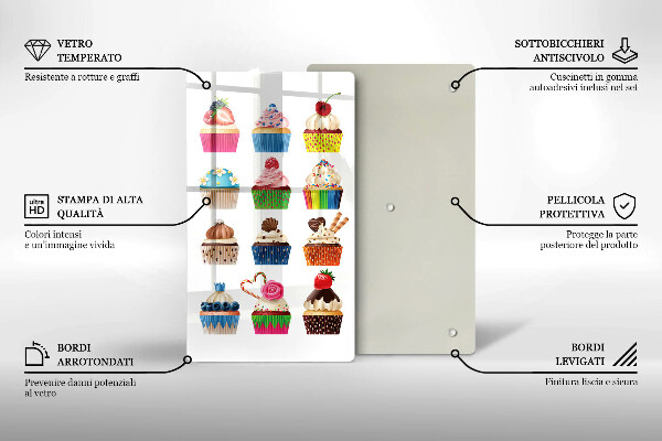 Tocător sticlă Ilustrație de cupcake