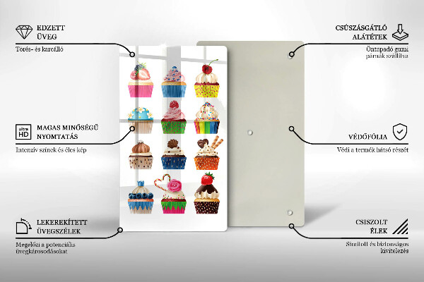 Tocător sticlă Ilustrație de cupcake