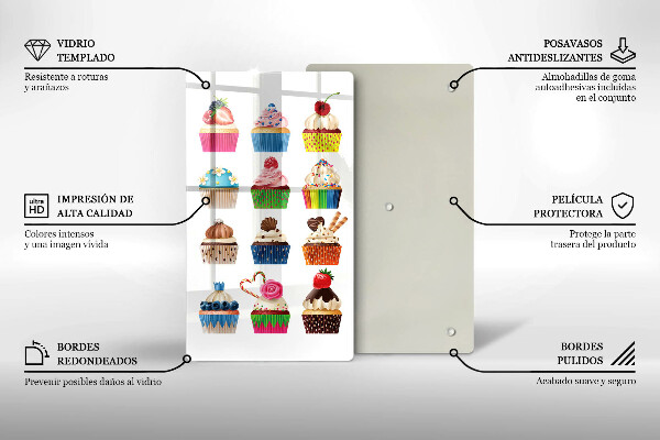 Tocător sticlă Ilustrație de cupcake