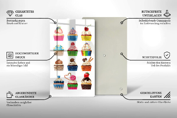 Tocător sticlă Ilustrație de cupcake