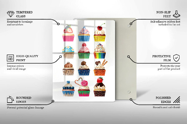 Tocător sticlă Ilustrație de cupcake