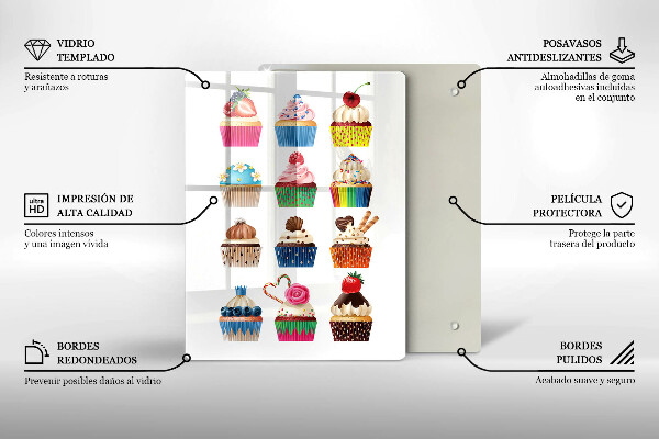 Tocător sticlă Ilustrație de cupcake