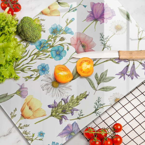 Tocător sticlă Ilustrație cu flori