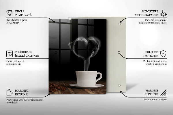Tocător sticlă Inimă de ceașcă de cafea