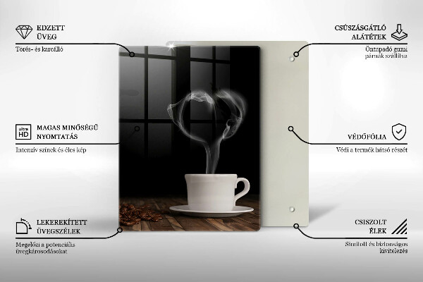 Tocător sticlă Inimă de ceașcă de cafea