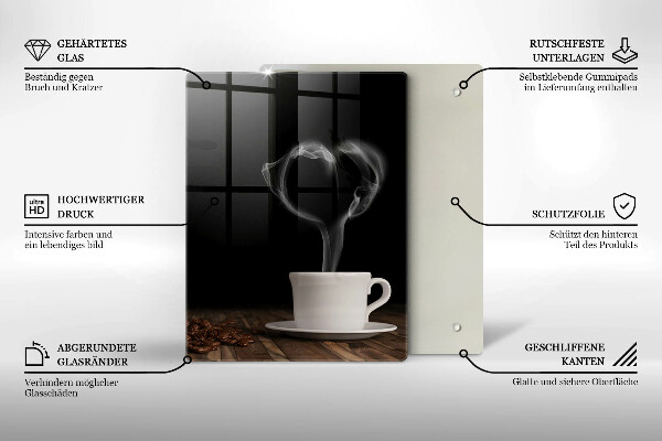 Tocător sticlă Inimă de ceașcă de cafea