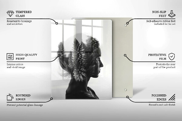 Tocător sticlă Femeie și pădure