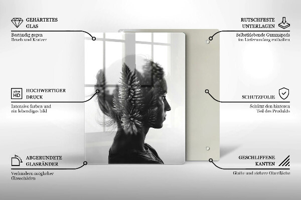 Tocător sticlă Femeie și pădure