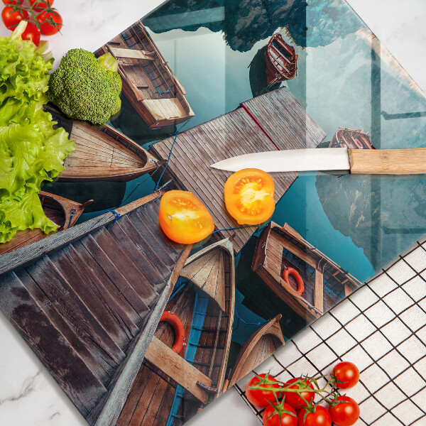 Tocător sticlă Barci pe lac