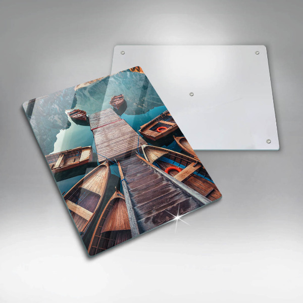 Tocător sticlă Barci pe lac