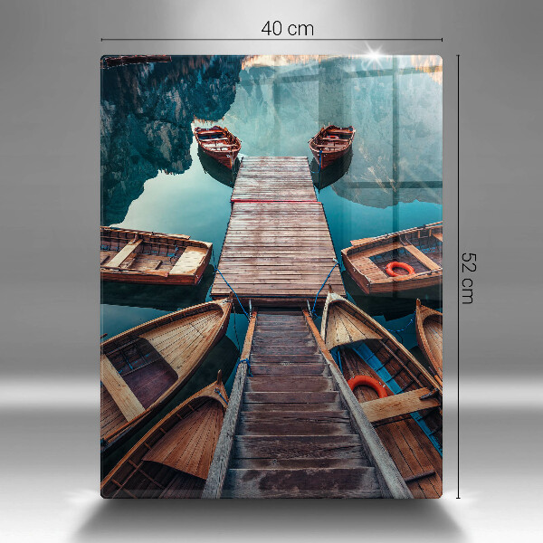 Tocător sticlă Barci pe lac