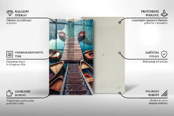 Tocător sticlă Barci pe lac