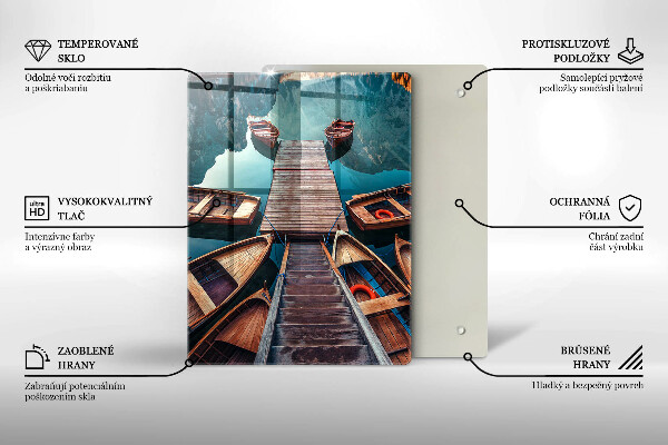 Tocător sticlă Barci pe lac