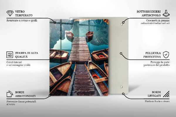 Tocător sticlă Barci pe lac