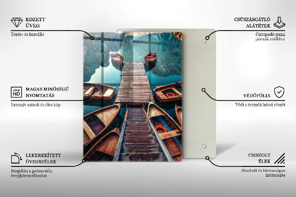 Tocător sticlă Barci pe lac