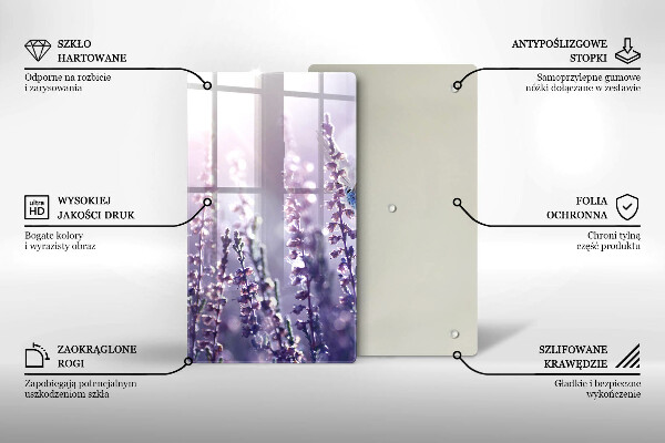 Tocător sticlă Flori sălbatice și fluture