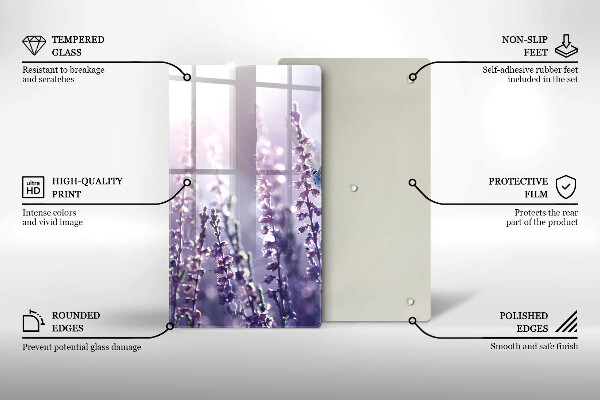 Tocător sticlă Flori sălbatice și fluture