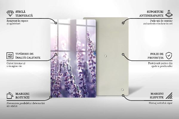 Tocător sticlă Flori sălbatice și fluture