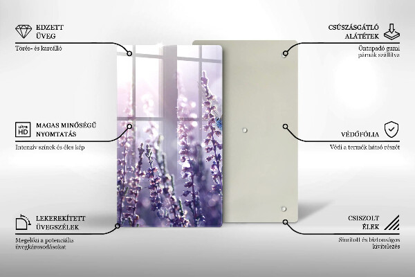 Tocător sticlă Flori sălbatice și fluture