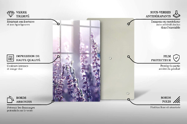 Tocător sticlă Flori sălbatice și fluture