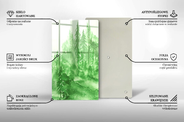 Tocător sticlă Pădure pictată