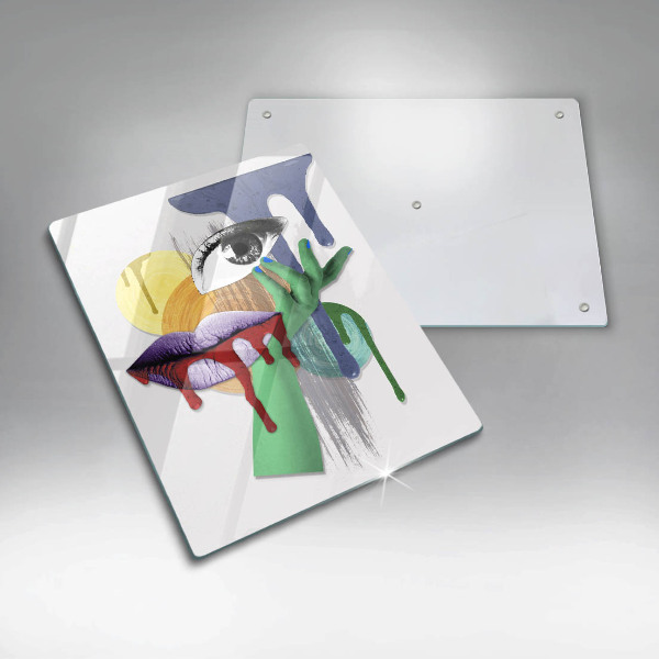 Tocător sticlă Colaj de artă abstractă