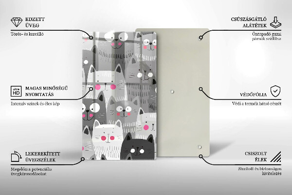 Tocător sticlă Ilustrație de pisici