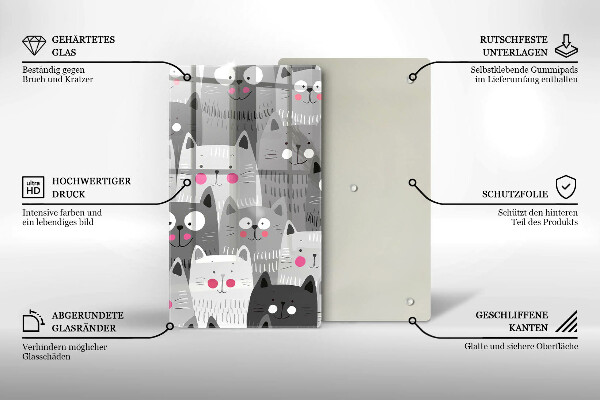 Tocător sticlă Ilustrație de pisici