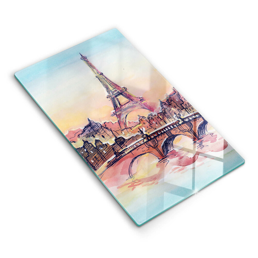 Tocător sticlă Peisajul Turnului Eiffel din Paris