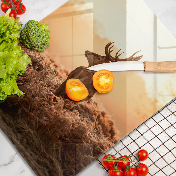 Tocător sticlă Căprioare pe câmp