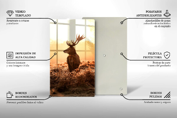 Tocător sticlă Căprioare pe câmp