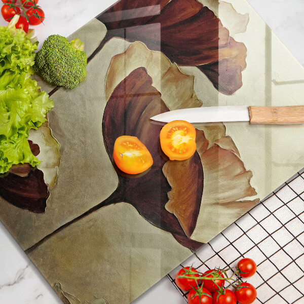 Tocător sticlă Flori boho pictate