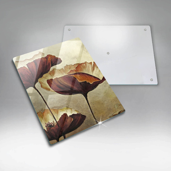 Tocător sticlă Flori boho pictate