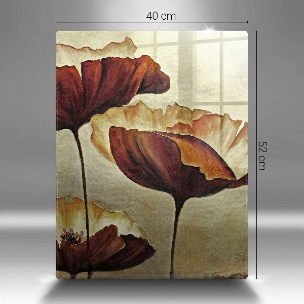 Tocător sticlă Flori boho pictate