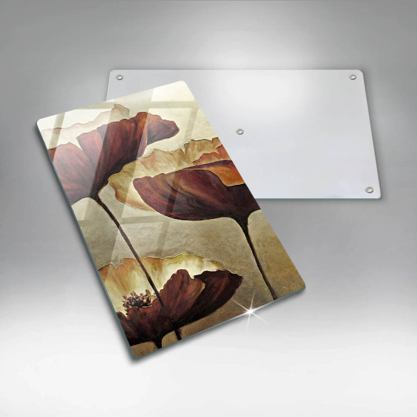 Tocător sticlă Flori boho pictate