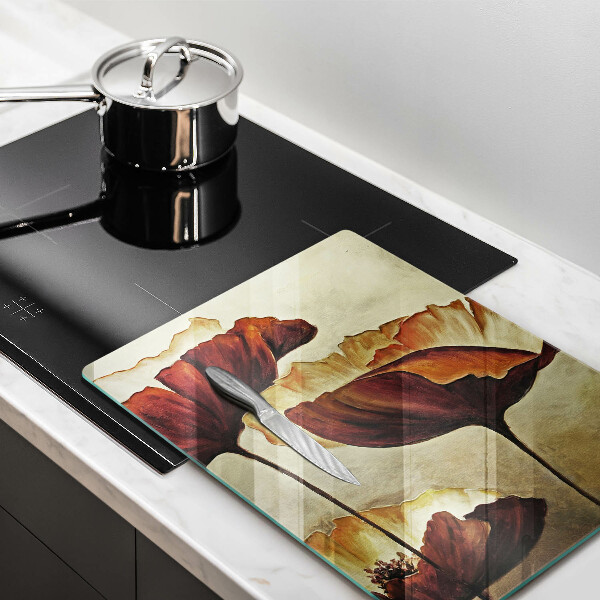 Tocător sticlă Flori boho pictate