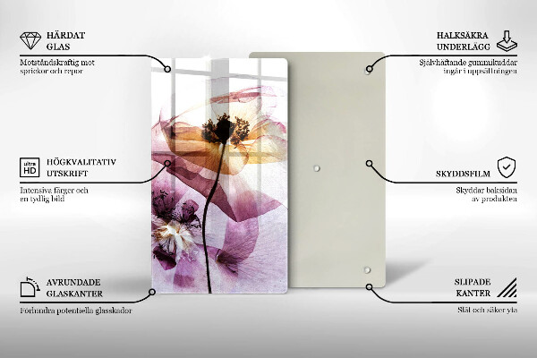 Tocător sticlă Flori delicate